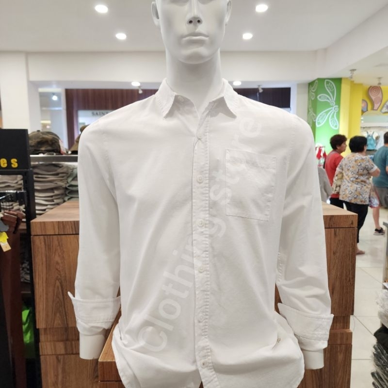 BOMBBOOGIE ORIGINAL kemeja pria lengan panjang putih 24911B5WT