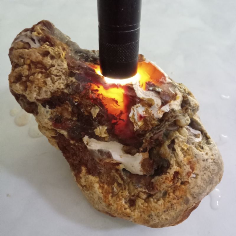 Natural Bahan Batu Akik Cempaka Madu Kristal