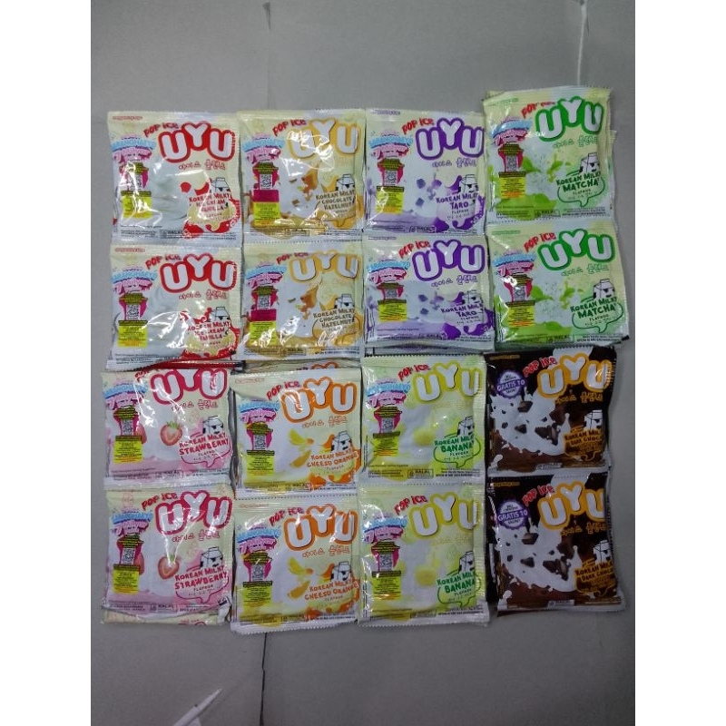 

Pop Ice Uyu Milk Shake (Taro) Powder 1 Renceng Isi 10 Sachet Minuman Es Blender