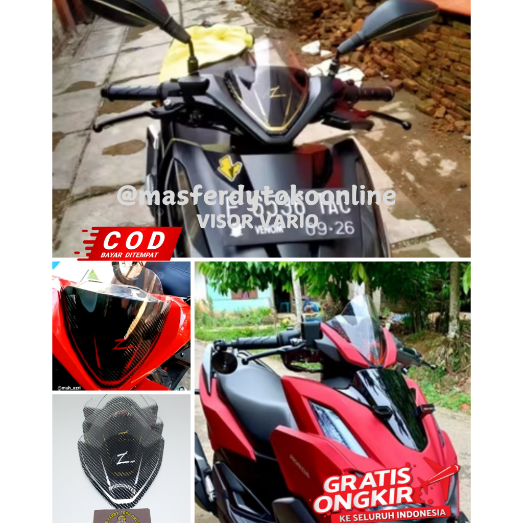VISOR HONDA VARIO NEW 160 CBS - ABS VISOR VARIO NEW 160 CARBON FREE DOUBLE TAPE