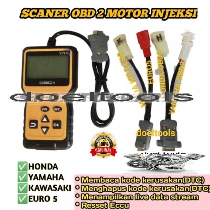 Scaner scanner obd II motor injeksi alat baca kode kerusakan motor injeksi scener motor injeksi