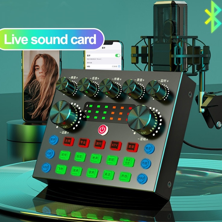 Update Terkeren  SOUNDCARD FULL SET MIC V8S SOUND CARD LIVE SINGING EQUIPMENT AUDIO MIXER STREAMING 