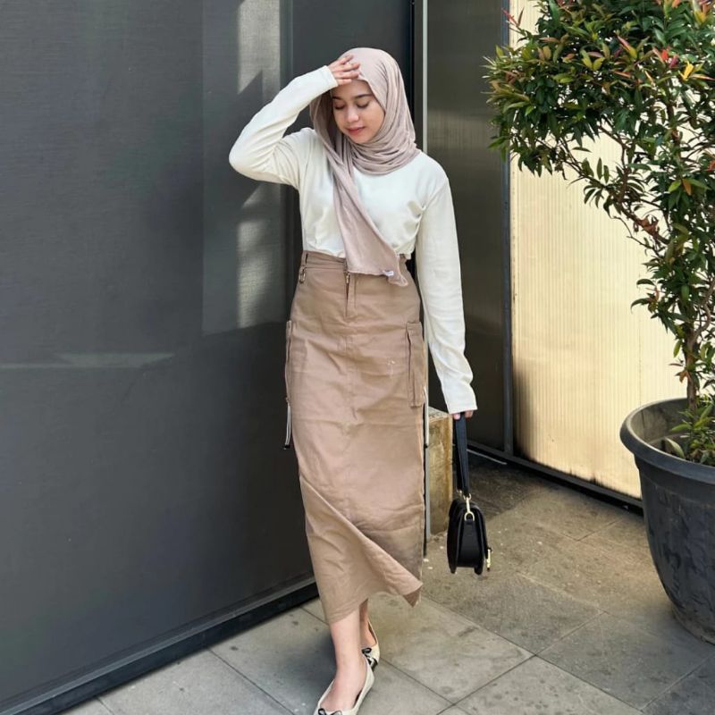 rok cargo masa kini rok cargo bahan drill terbaru rok anak sekolah rok kerja viral tiktok