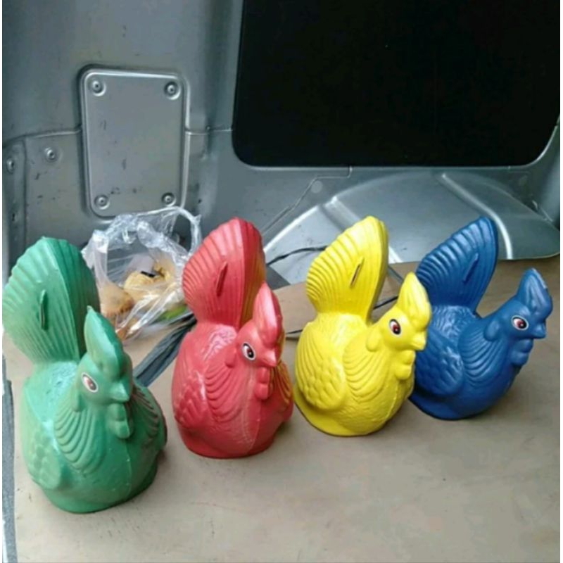 celengan plastik bentuk ayam/celengan ayam/celengan plastik