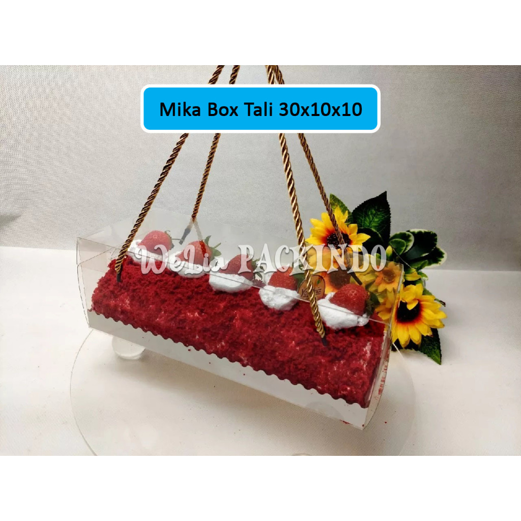 

[1PCS] Mika Box + Tali / Mika Box Tali Hampers Kue Toples / Cake Box Bening