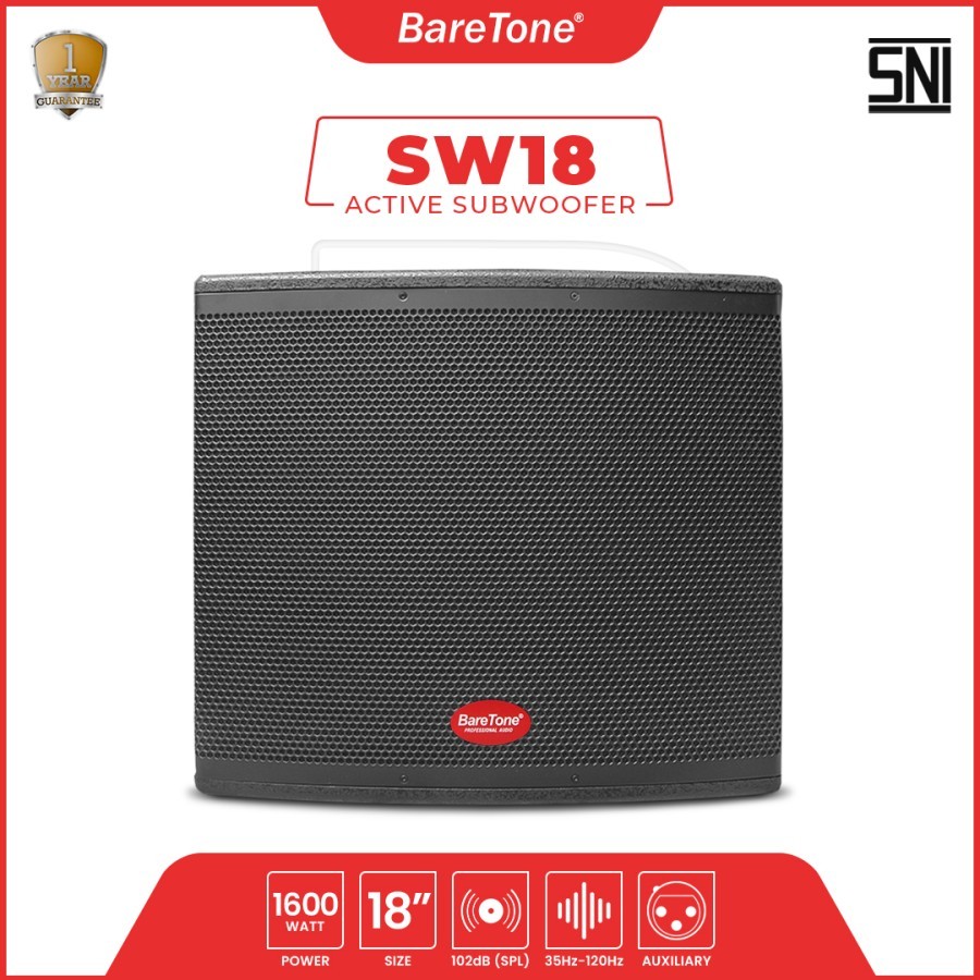 Subwoofer Speaker Aktif BareTone SW18 Type 18 Inch / Subwoofer Aktif Baretone SW18 18" 1600 Watt