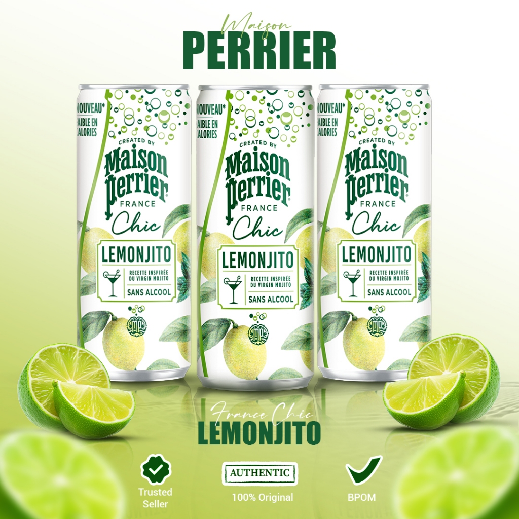 

Maison Perrier Carbonated Sparkling Mineral Water Chic Lemonjito 250ml [24 Kaleng]