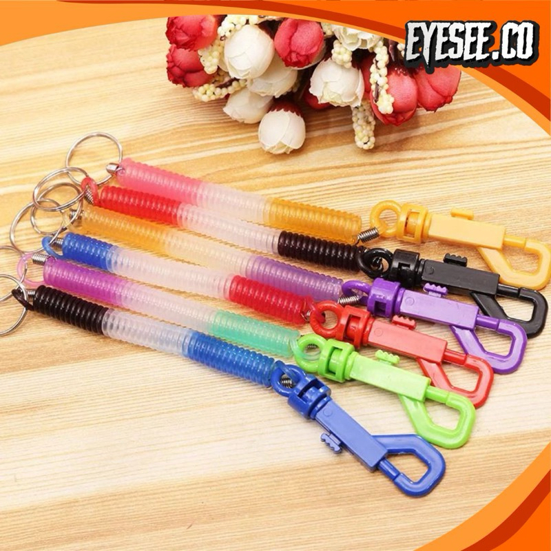 Gantungan Kunci Motor Spiral Anti Hilang Tali Per Elastis Gantungan Kunci Serbaguna Trendy EYESEE