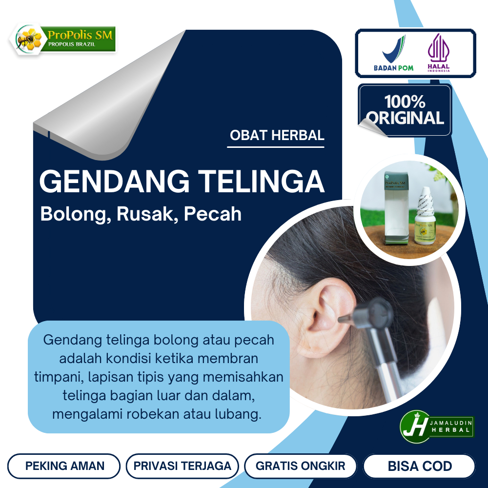 Obat Sembuhkan Gendang Telinga Robek, Bolong. Putus. Saraf Telinga Rusak.Tuli Sebelah. Gatel Bengkak