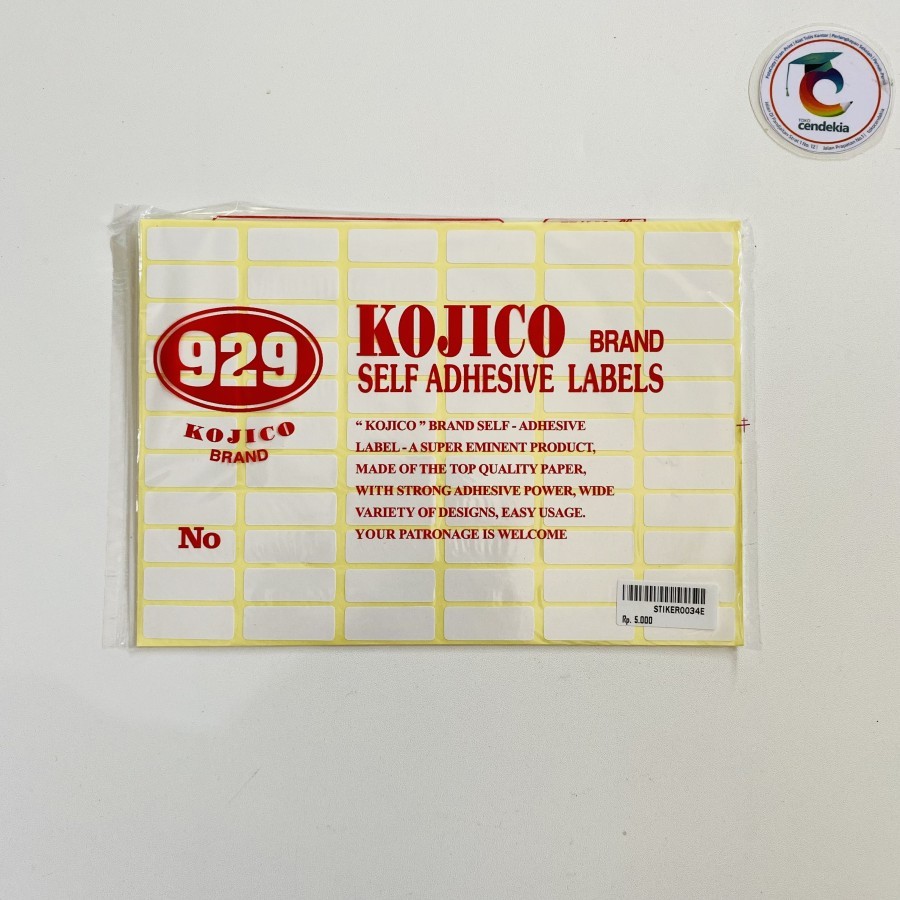 

Stiker Label Adhesive No. 123 12x30 mm