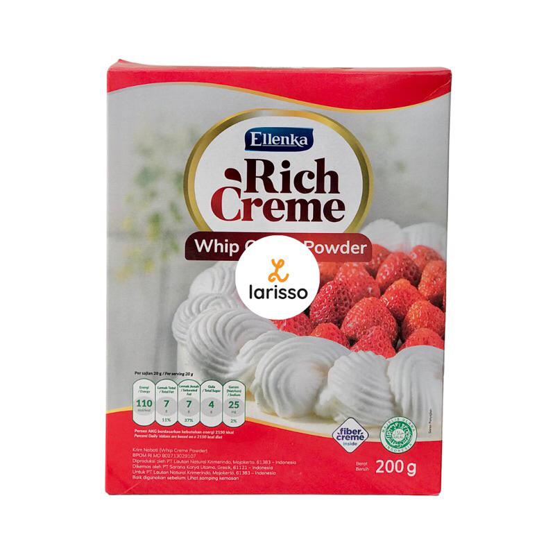 

Ellenka Rich Creme Whip Creme Powder 200gr - Whipping Cream