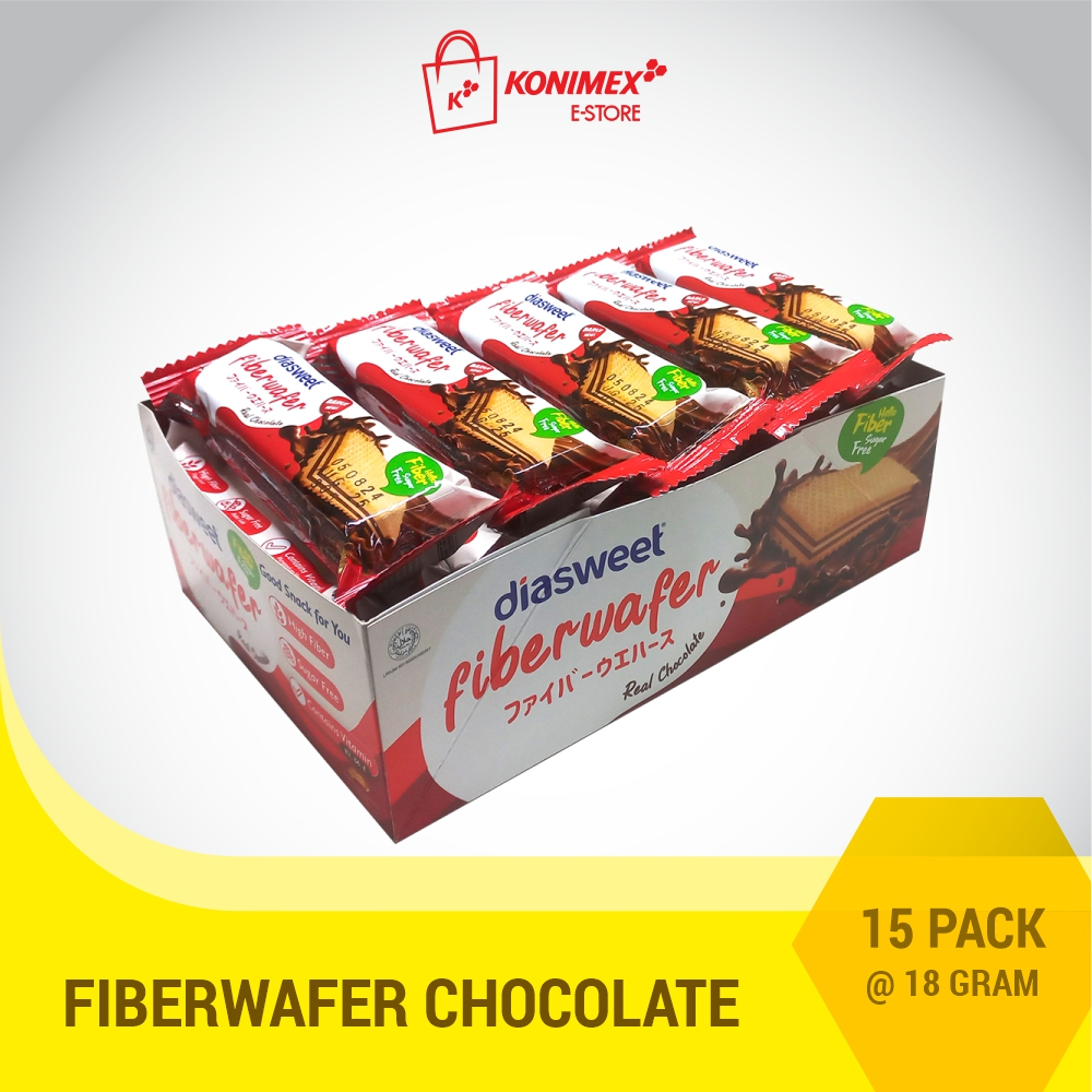 

Diasweet Fiberwafer Coklat 18g box - 15 sachet