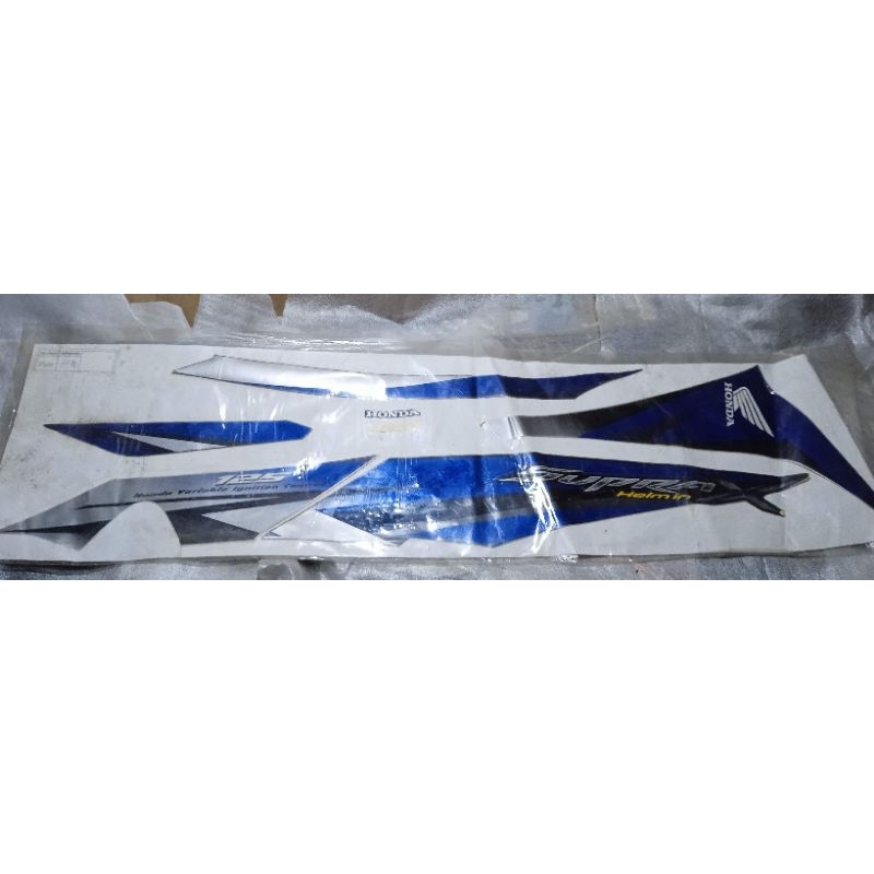 original AHM Astra Honda motor stripe blue black L stripping striping stiker box cover body kiri ful