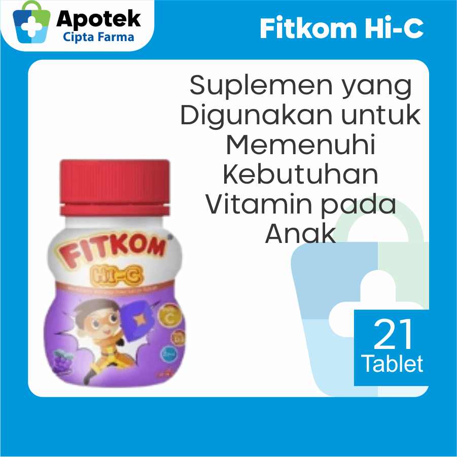 Fitkom Vitamin Tablet Hisap Anak Rasa Anggur Vitamin A Vitamin B1 Vitamin B2 Vitamin B6 Vitamin B12 