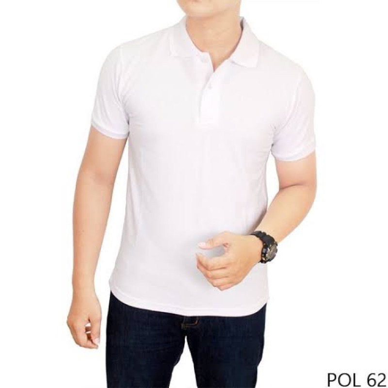 Basicoutfit - Poloshirt Kerah - Baju Polos Polo Keren Pria Wanita Putih