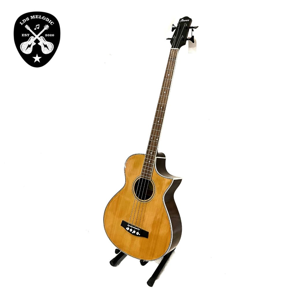Gitar bass akustik ibanez 4 string top spruce high custom - bass akustik ibanez