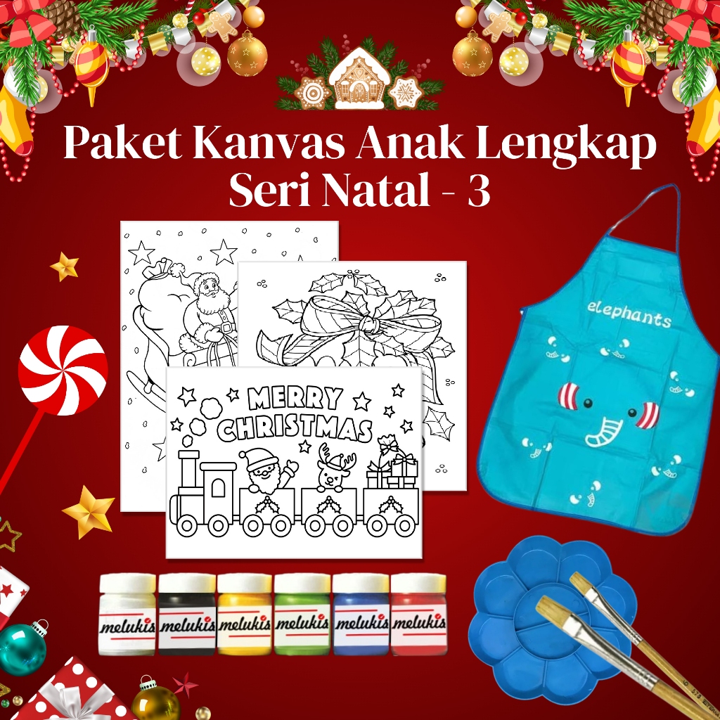 

Kanvas Gambar Paket Lengkap Seri Natal Terbaru Gambar Melukis Coloring 3