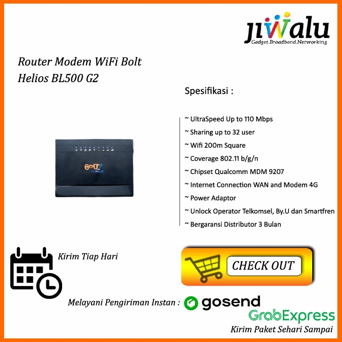 Modem Home Router Wifi 4G Bolt Helios G2 BL500