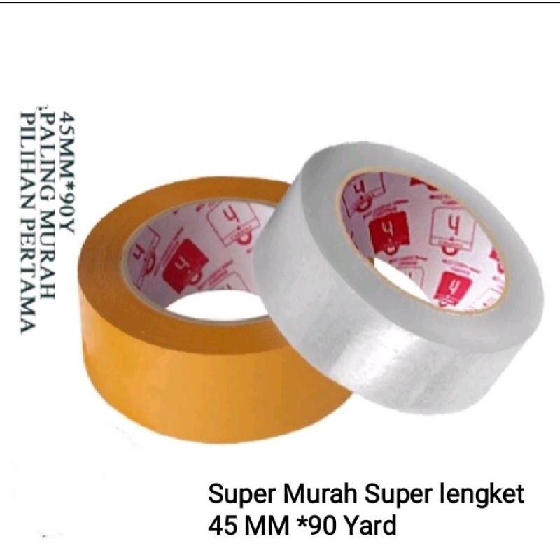 

Lakban Bening|Coklat 90Yard Isolasi selotip clear tape 45MM Daya Lengket kuat