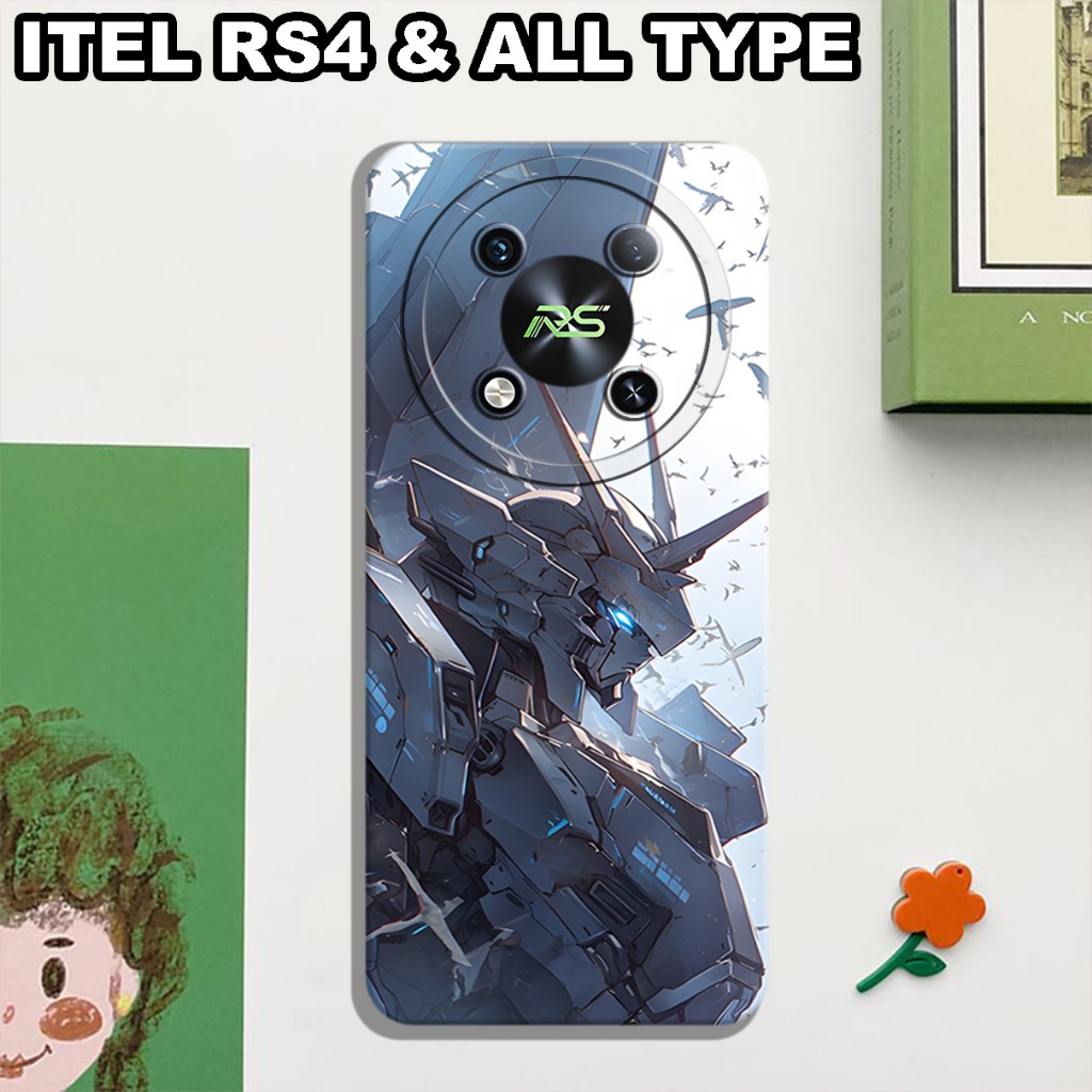 CC36/ Softcase karet lentur untuk ITEL RS4/Motif gundam/case ITEL RS4/kesing ITEL RS4/silicon ITEL R