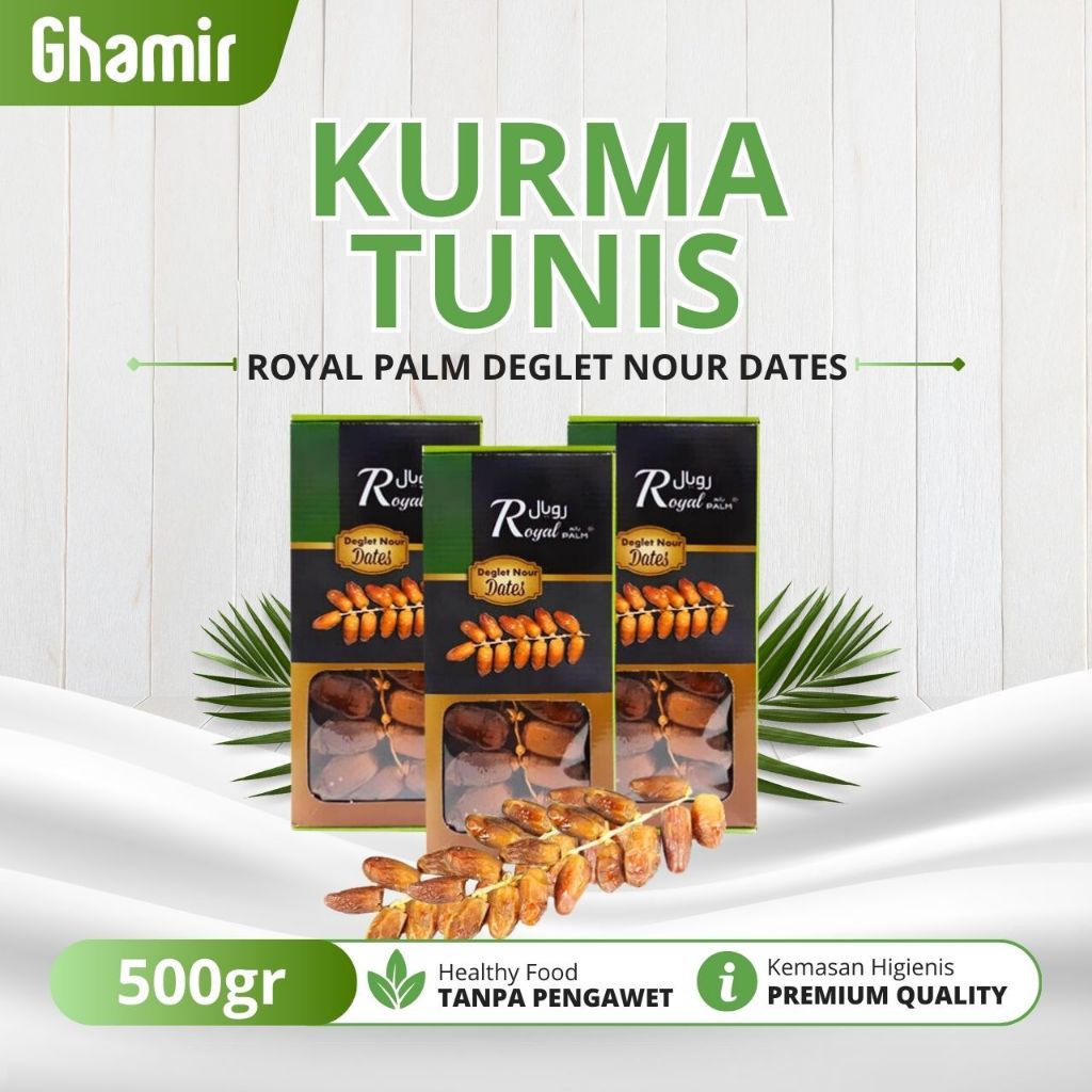 

Kurma Tunisia Tangkai 500gr Royal Palm Deglet Nour Dates