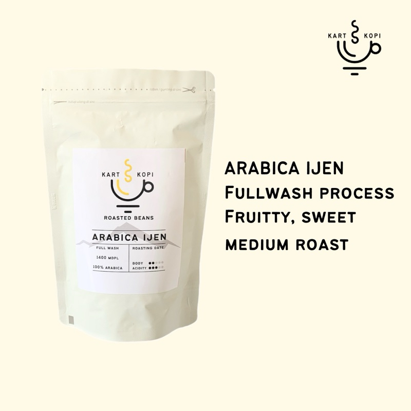

Biji Kopi Arabika Ijen Kemasan 200gram - Kart Kopi