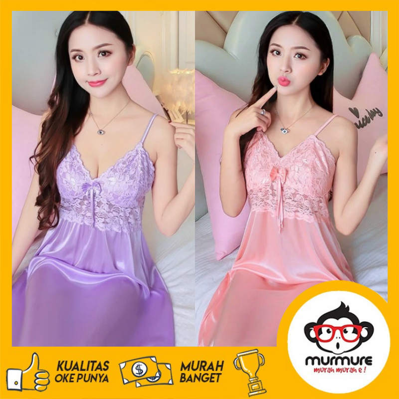 MURMURE I LINGERIE BAJU TIDUR WANITA IMPORT MODEL TERAWANG BUNGA RENDA