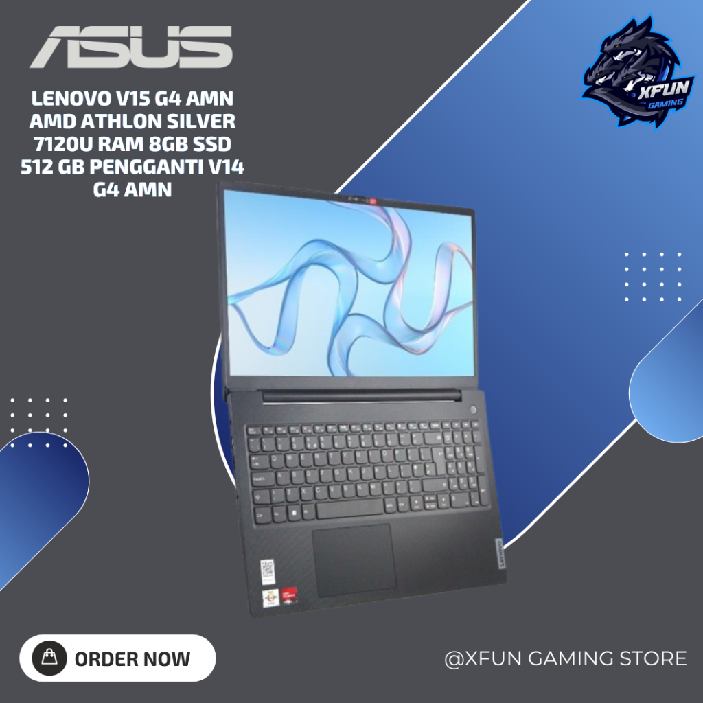 Lenovo V15 G4 AMN AMD Athlon Silver 7120U Ram 8GB Ssd 512 Gb Pengganti V14 G4 AMN - SSD 256GB