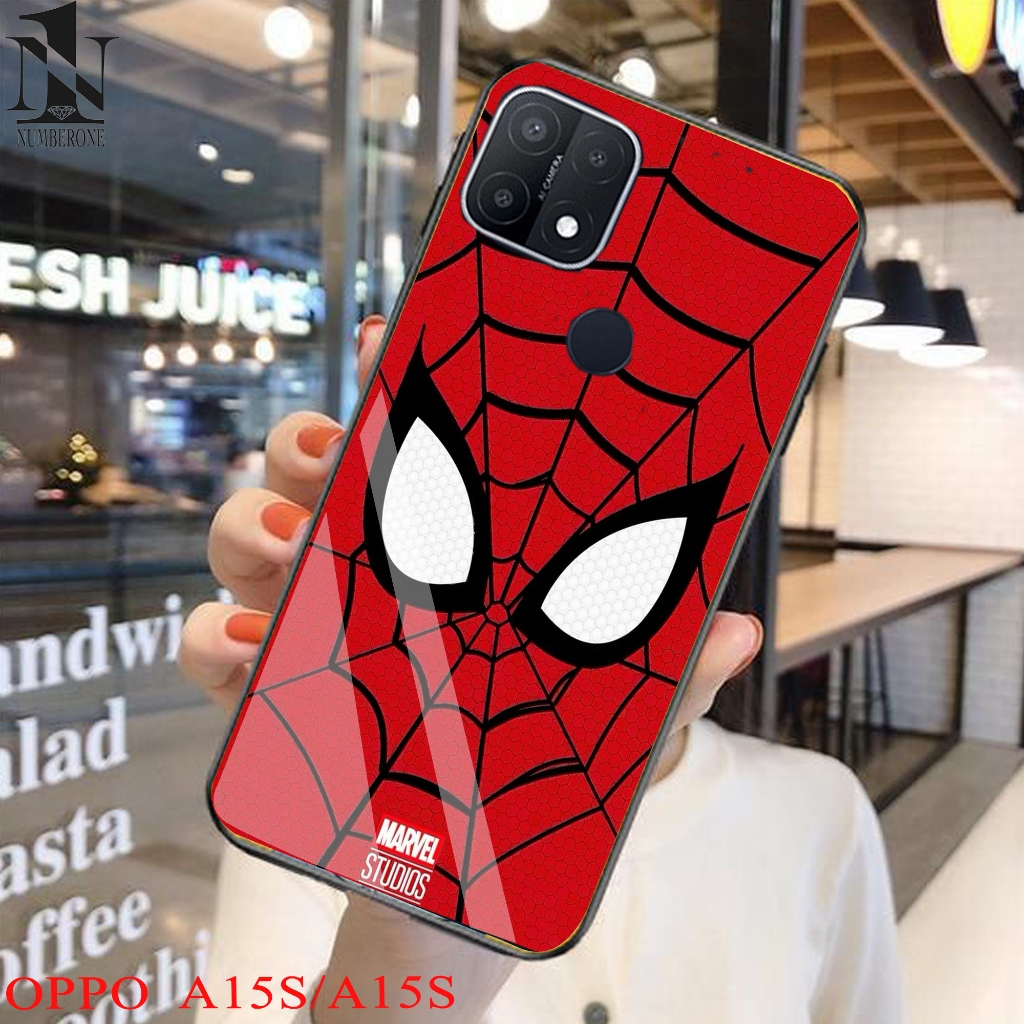 Case Oppo a15/a15s  [cartoon spiderman] Aneka casing, case, kondom hp, custom case, case aesthetic c