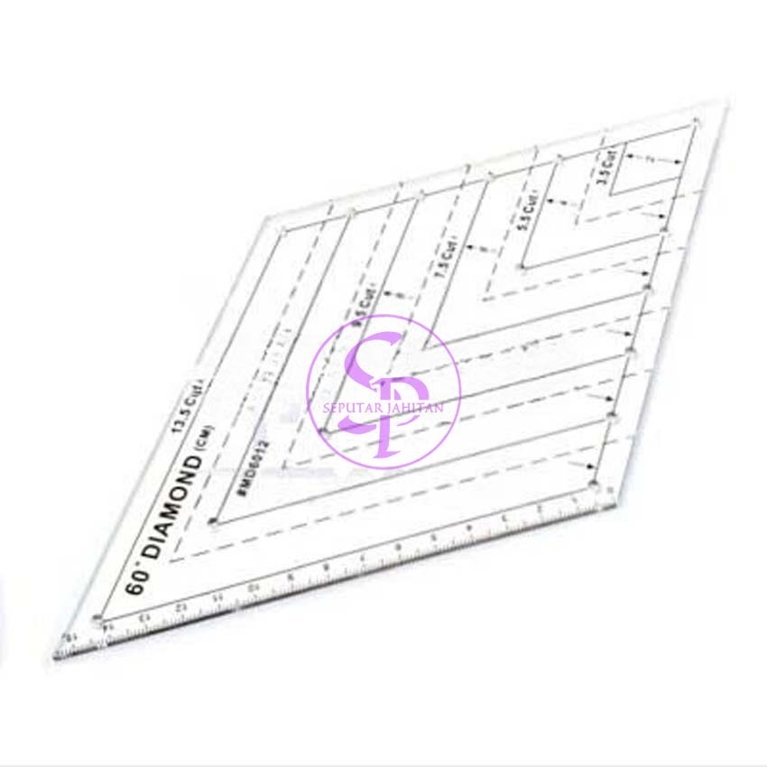 

Penggaris Jahit Pola Diamond Skala 60° 13.5cm Mika Akrilik Acrylic