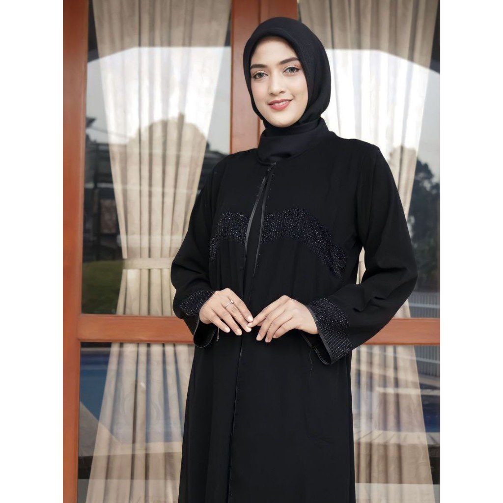 Abaya Gamis Hitam Turkey Bahan Kain Saudi