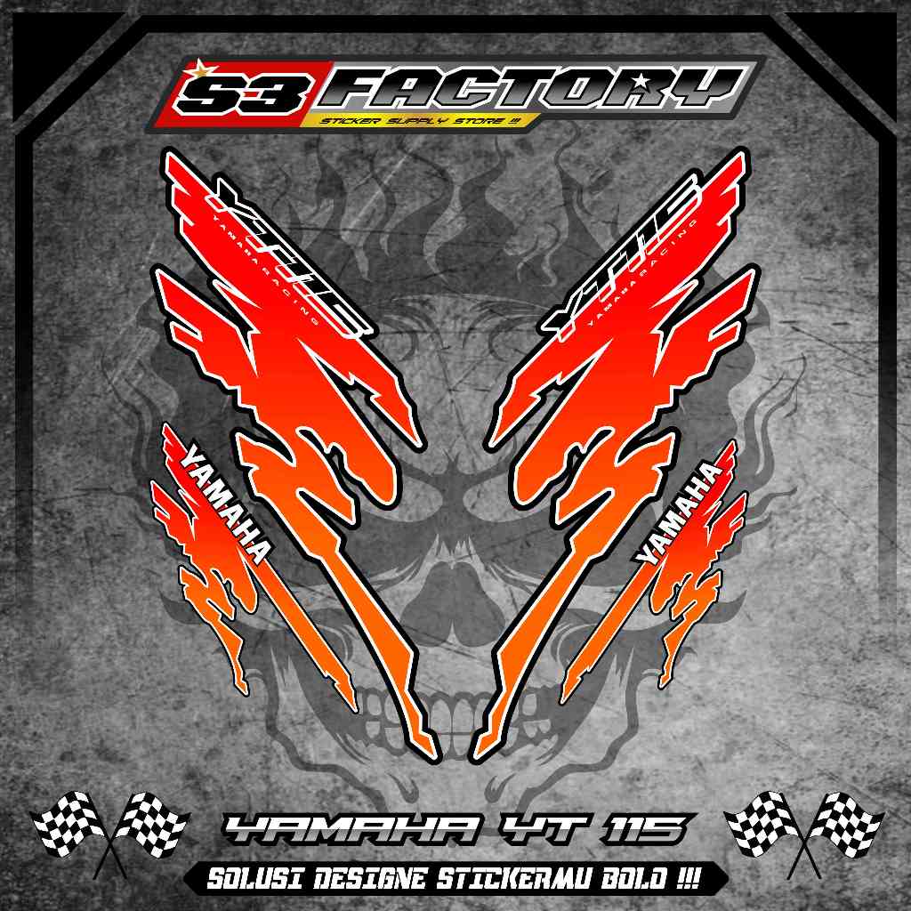 STICKER STRIPING VARIASI YAMAHA YT115 2TAK MOTIF SIMPLE TERBARU