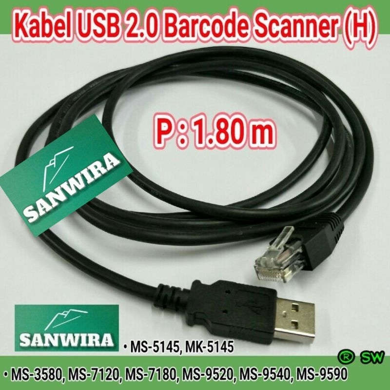 Kabel USB 2.0 Barcode Scanner (H) HONEYWELL 1.80 meter / Kabel Scanner Barcode / USB Cable Barcode S