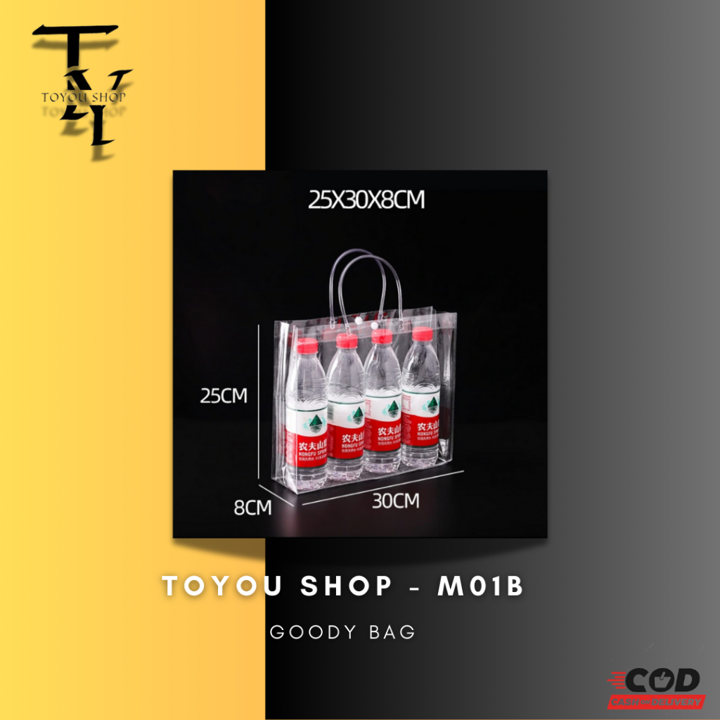 

[TOYOU SHOP M01B] TAS TRANSPARAN 25*30*8CM | SHOPPING BAG | GOODY BAG | TAS MIKA | HAMPERS