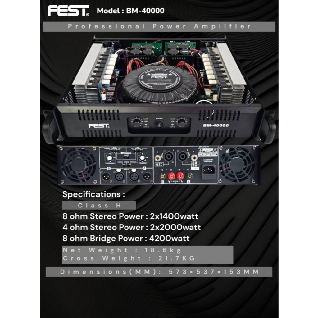 POWER AMPLIFIER FEST BM40000 BM 40000 ORIGINAL