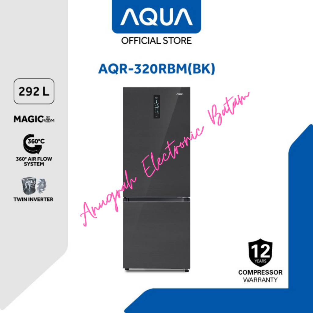 AQUA JAPAN Kulkas 2 Pintu Freezer Bawah AQR-320RBM BATAM