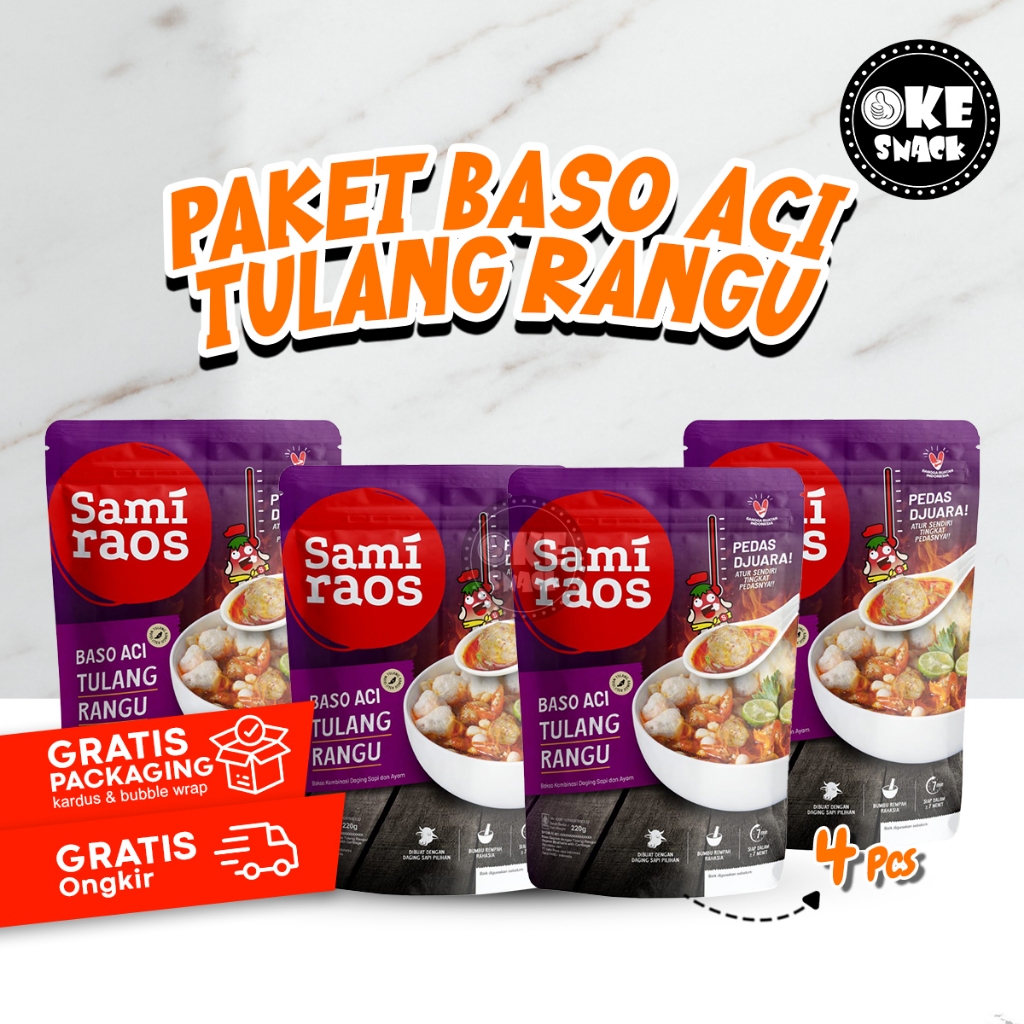 

Paket Hemat Sami Raos Baso Geprek Tulang Rangu Samiraos Isi 4 pcs