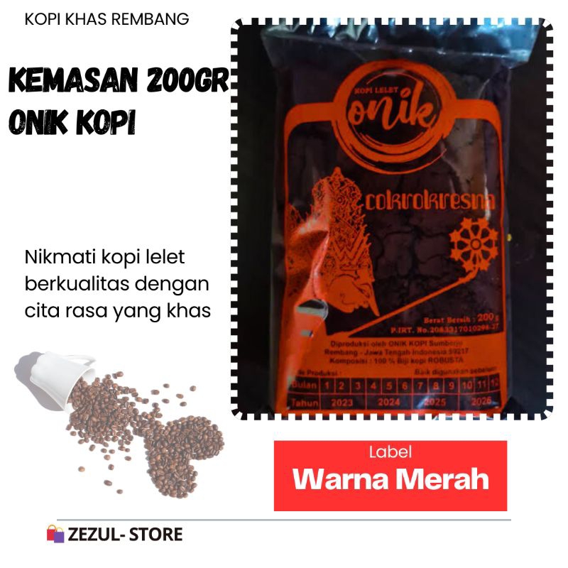 

Kopi Lelet onik 200gr, 100gr