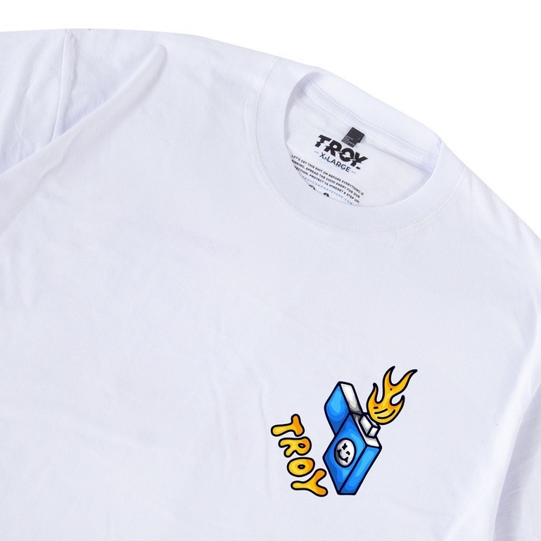 Troy Company Kaos Pria Lengan Pendek Putih -  Lighter Smile Tshirt White MTD 2082