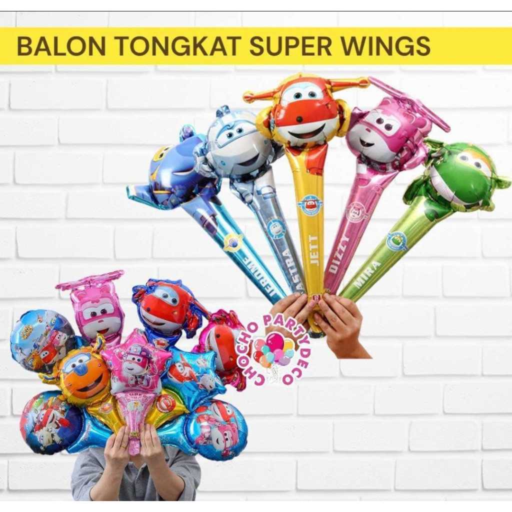 Balon Tongkat SUPERWINGS / Balon Foil Superwings Jet Dizzy Astra Mira Jerome