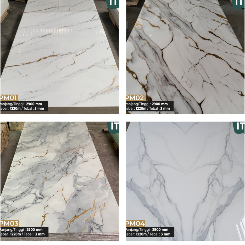 ITU WALLGRANIT - UPVC Marmer - Panel PVC dekorasi dinding Marmer Backdrop TV Multiplex Pelapis Dindi