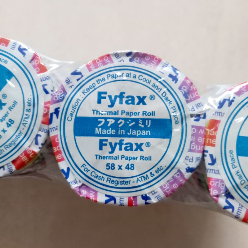 

HJK [ PACK ISI 10 ROLL MURAH ] Kertas Kasir Termal Fyfax 57 / 58 x 48 Thermal Paper
