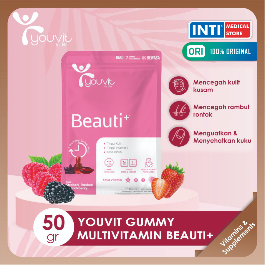 Youvit | Multivitamin Beauti+ | Vitamin Dewasa | Gummy Biotin & Vit C