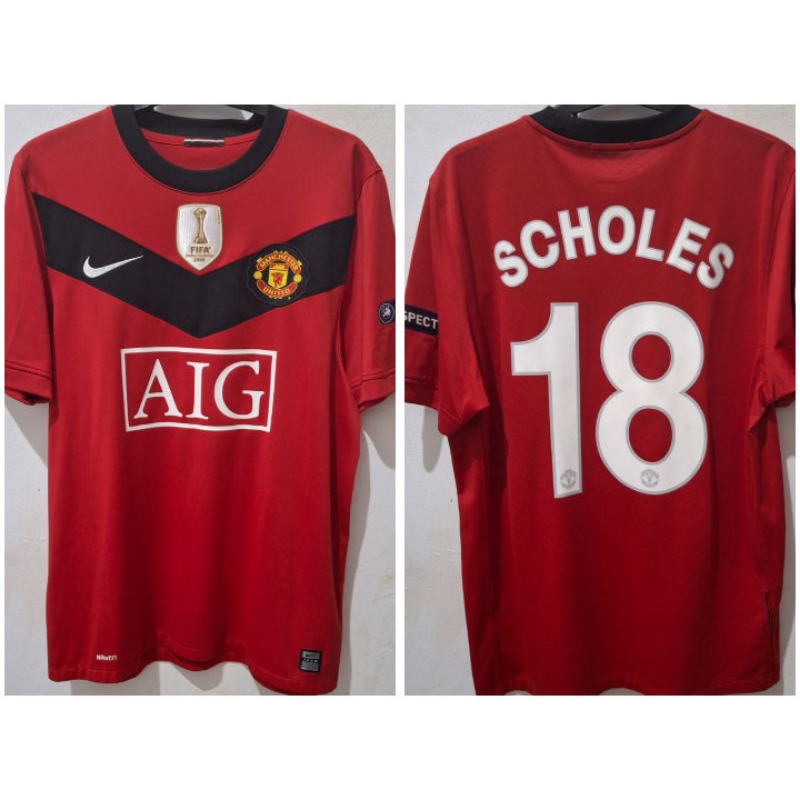 Jersey Original Manchester United/MU Home 2009 UCL (Scholes)