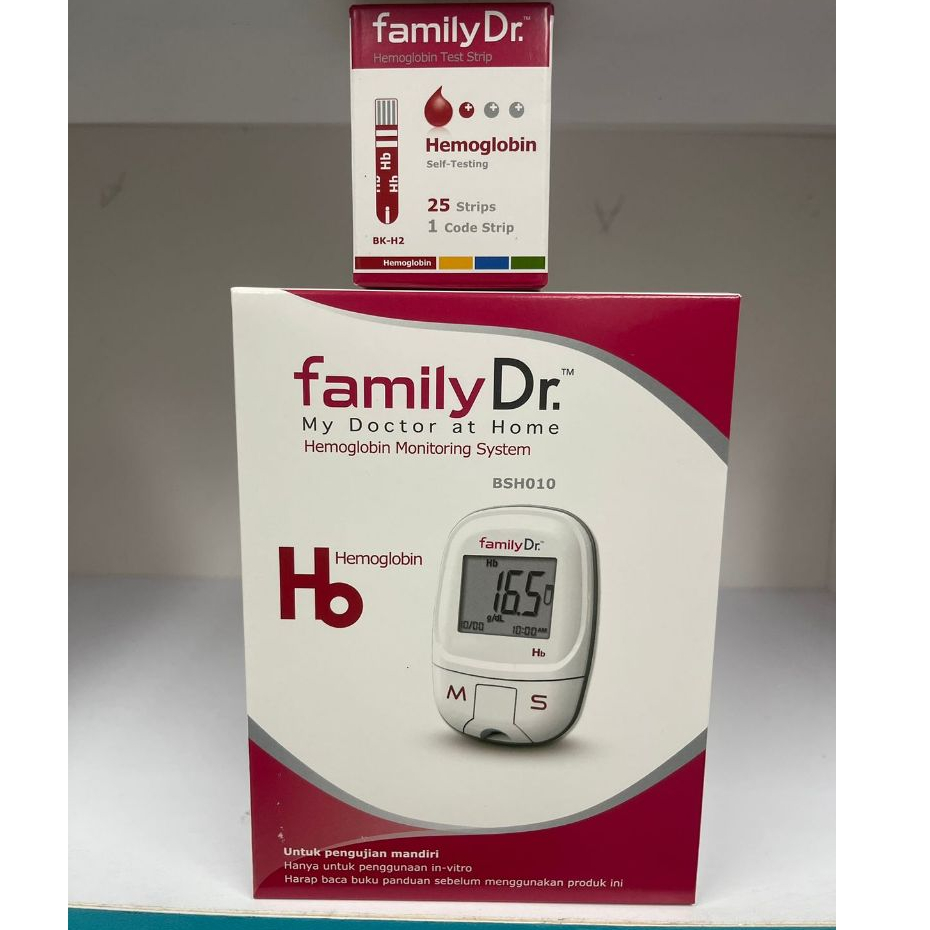 Alat Hemoglobin + Strip 25's (1 Set) / HB Test Meter - FamilyDr