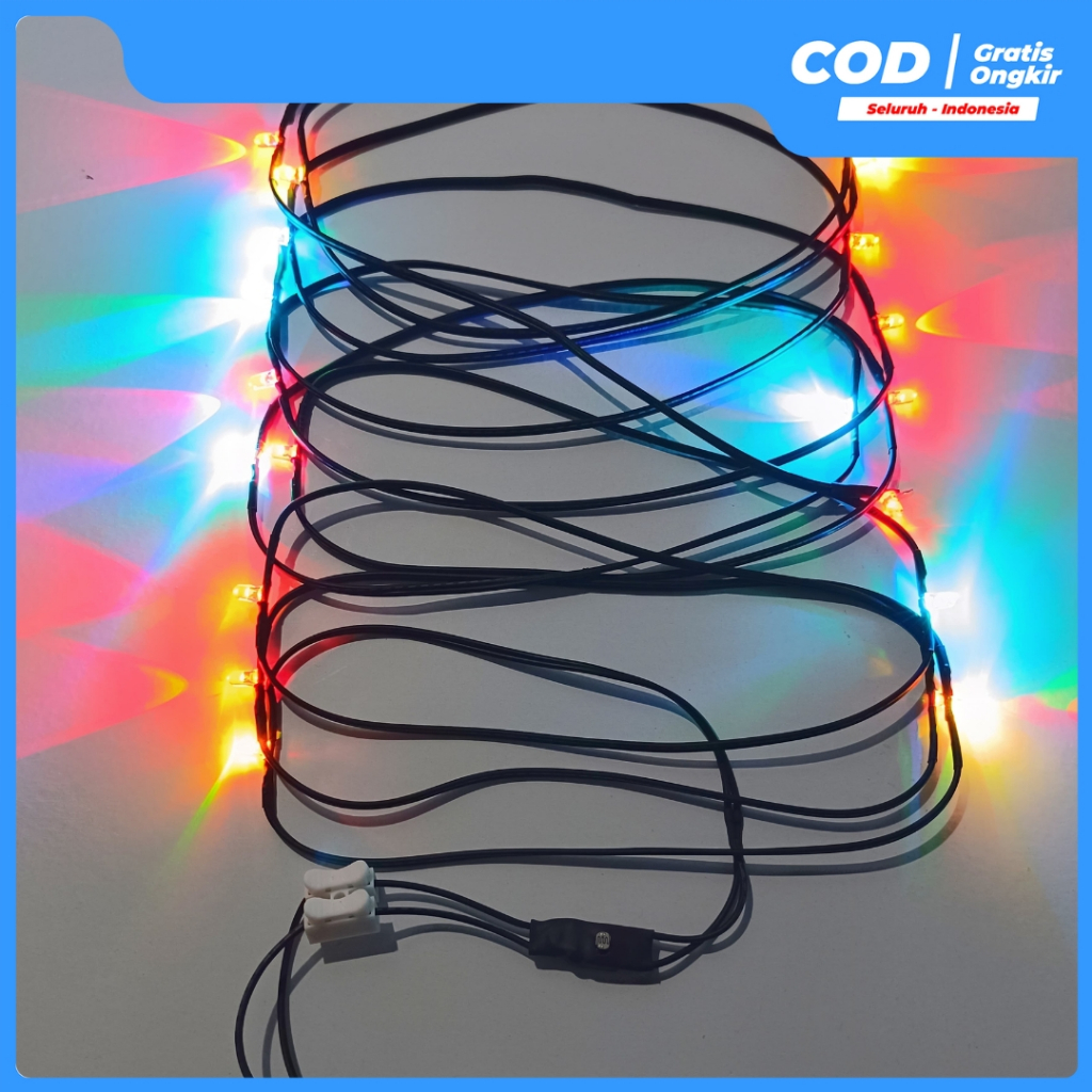 Jtterang Lampu Layang-Layangan 5Mm Rgb Baterai Cas Sensor Cahaya [Panjang