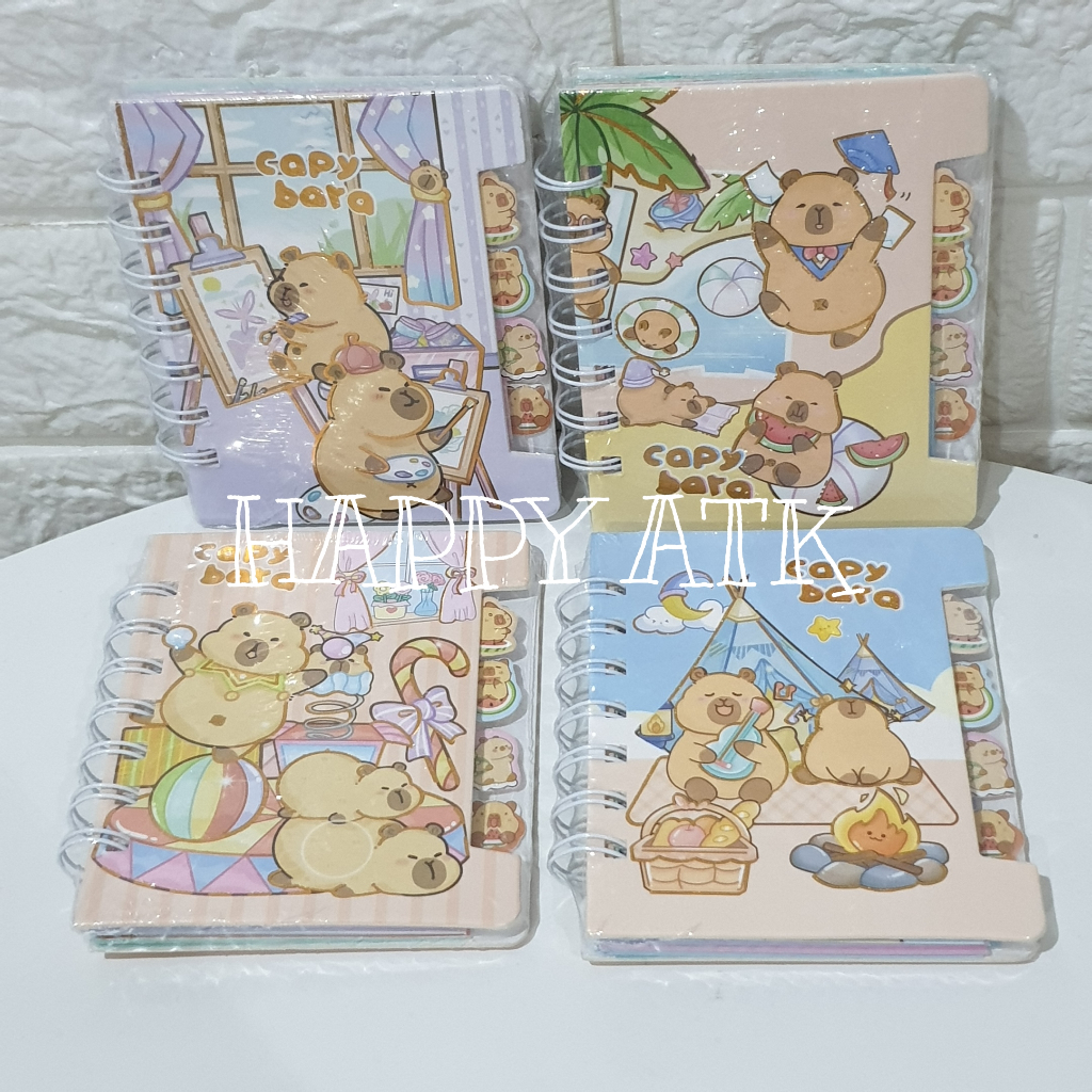 

NOTE MINI / MEMO MINI / NOTEBOOK MINI DENGAN RING SPIRAL KECIL CAPYBARA / CAPIBARA / KAPIBARA