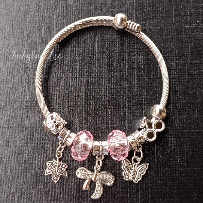 Gelang Pandora Titanium Asli Wanita Pandordor Gamora Pandora Charm Bangle Thailand Kekinian