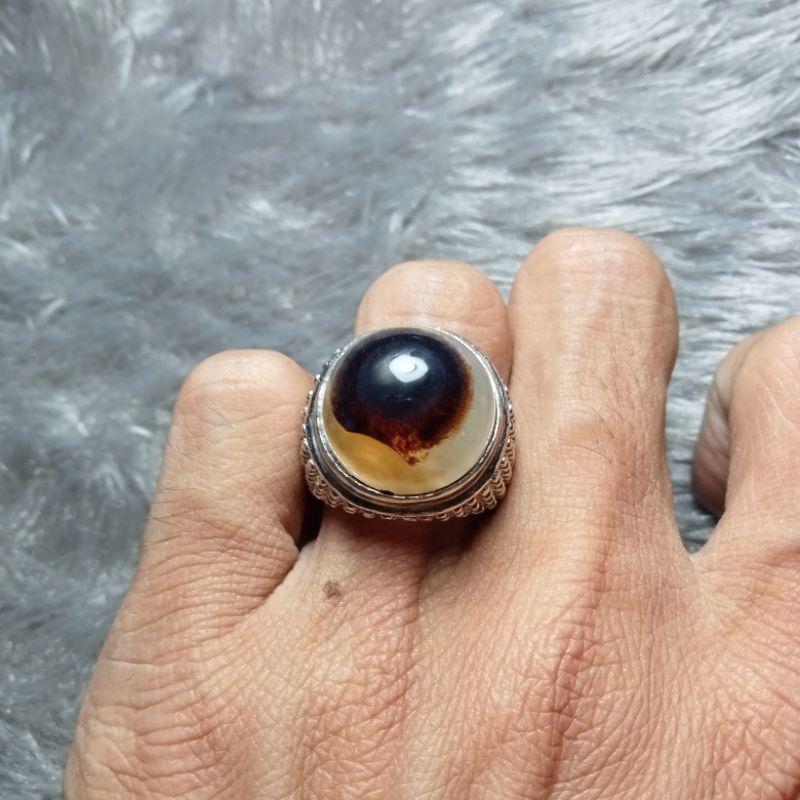 natural batu akik SULAIMAN motif mata Chalcedony Pacitan