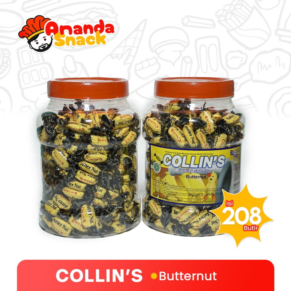 

Permen Kacang - Collins Butternut 1 Toples Isi 208 Butir